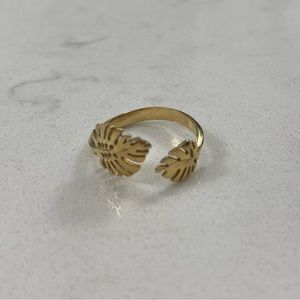 Gold Monstera Wrap Ring